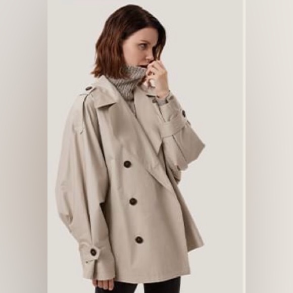 Gentle Herd Short Trench in color Sand - Size Small - Picture 2 of 5